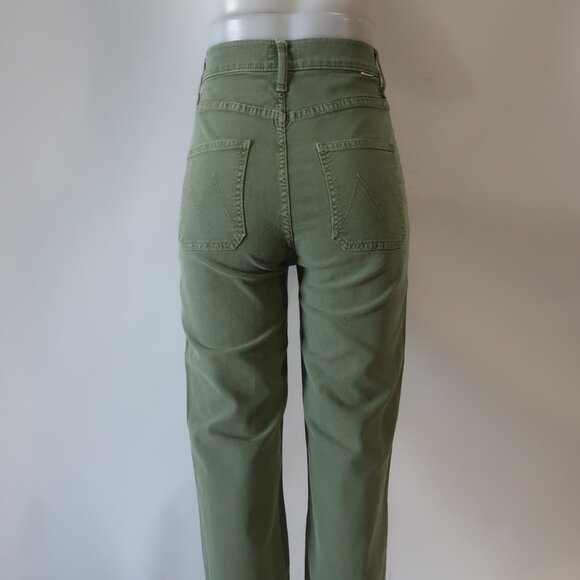 Women Mother The Wrapper Patch Springy Ankle Chalk Avocado Jeans 27 - Picture 5 of 12